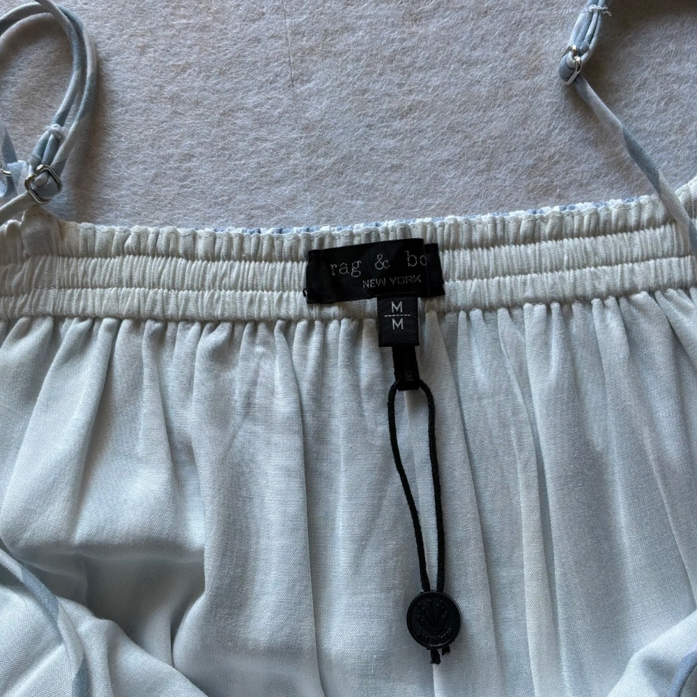New Rag & Bone Dress Leilah Poplin Maxi Dress Light Blue White Stripe Size M & L - Picture 9 of 10
